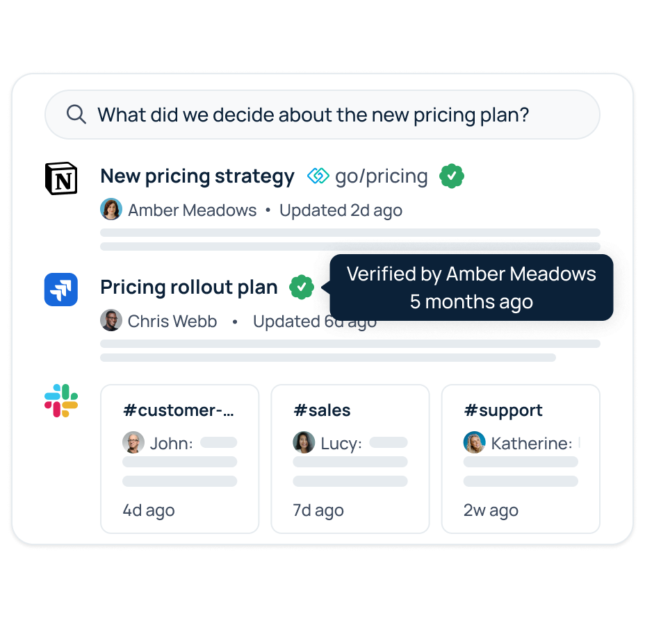 GoSearch ranks verified documents higher and stops surfacing outdated versions