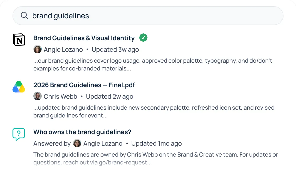 GoSearch pulls matching results from Google Drive and Confluence in one search