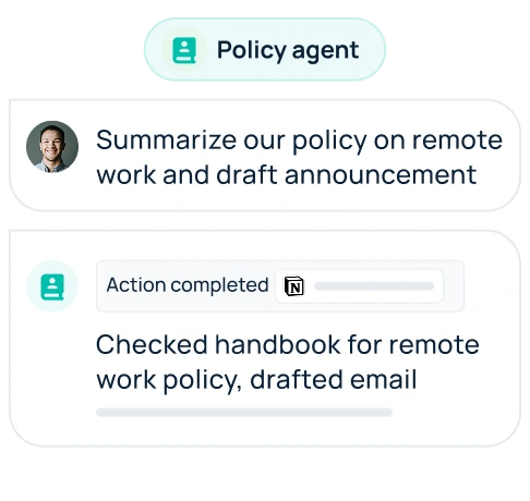 AI for HR teams that interprets guidelines, drafts policy updates, and automatically answers employee FAQs