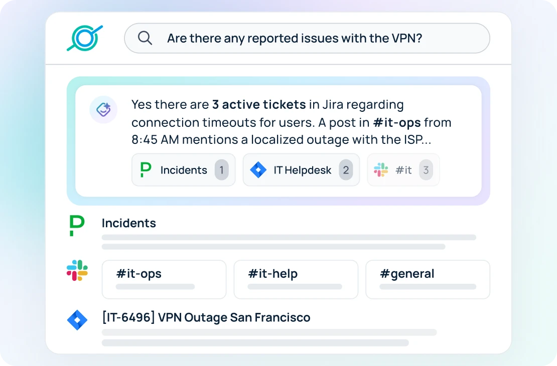 Enterprise search for IT that surfaces configuration details, asset records, and security protocols in real time