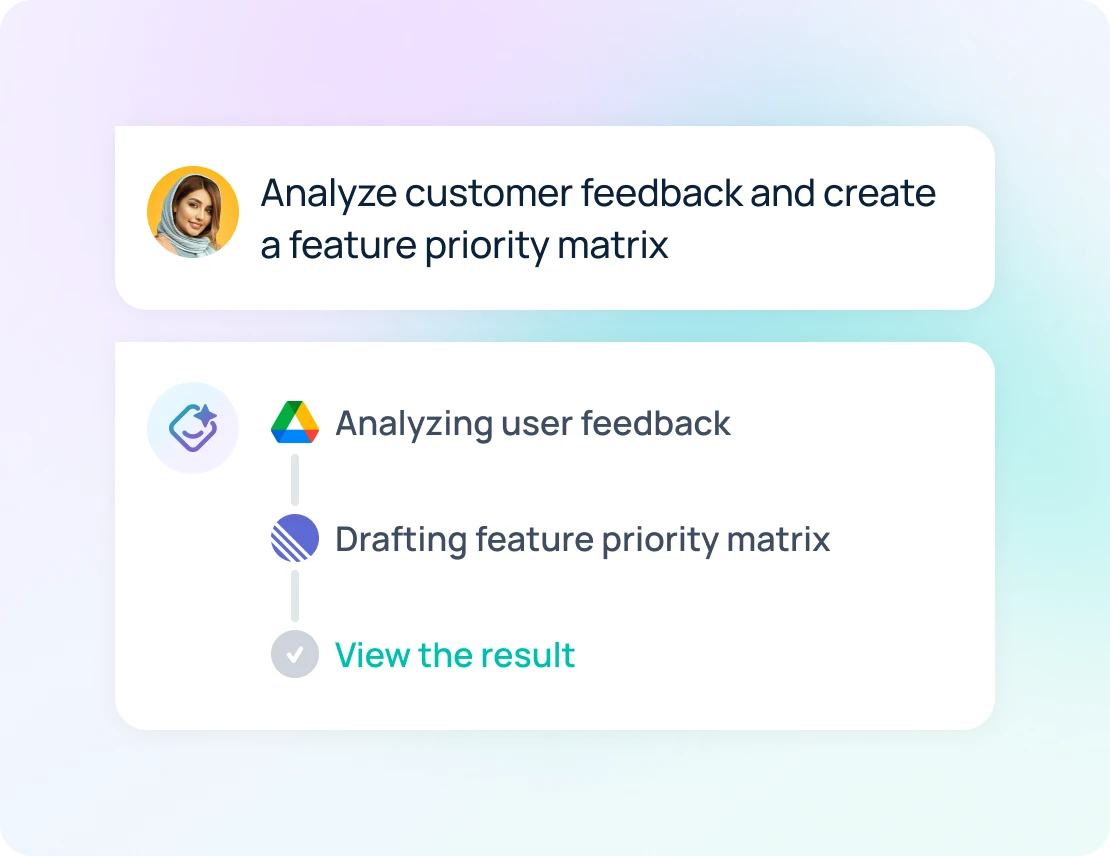 AI for product management that synthesizes complex feedback loops and outlines feature sets using historical project context