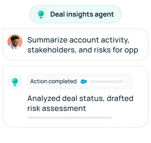 AI for sales teams to review deal activity, identify risks, and surface next steps for every opportunity